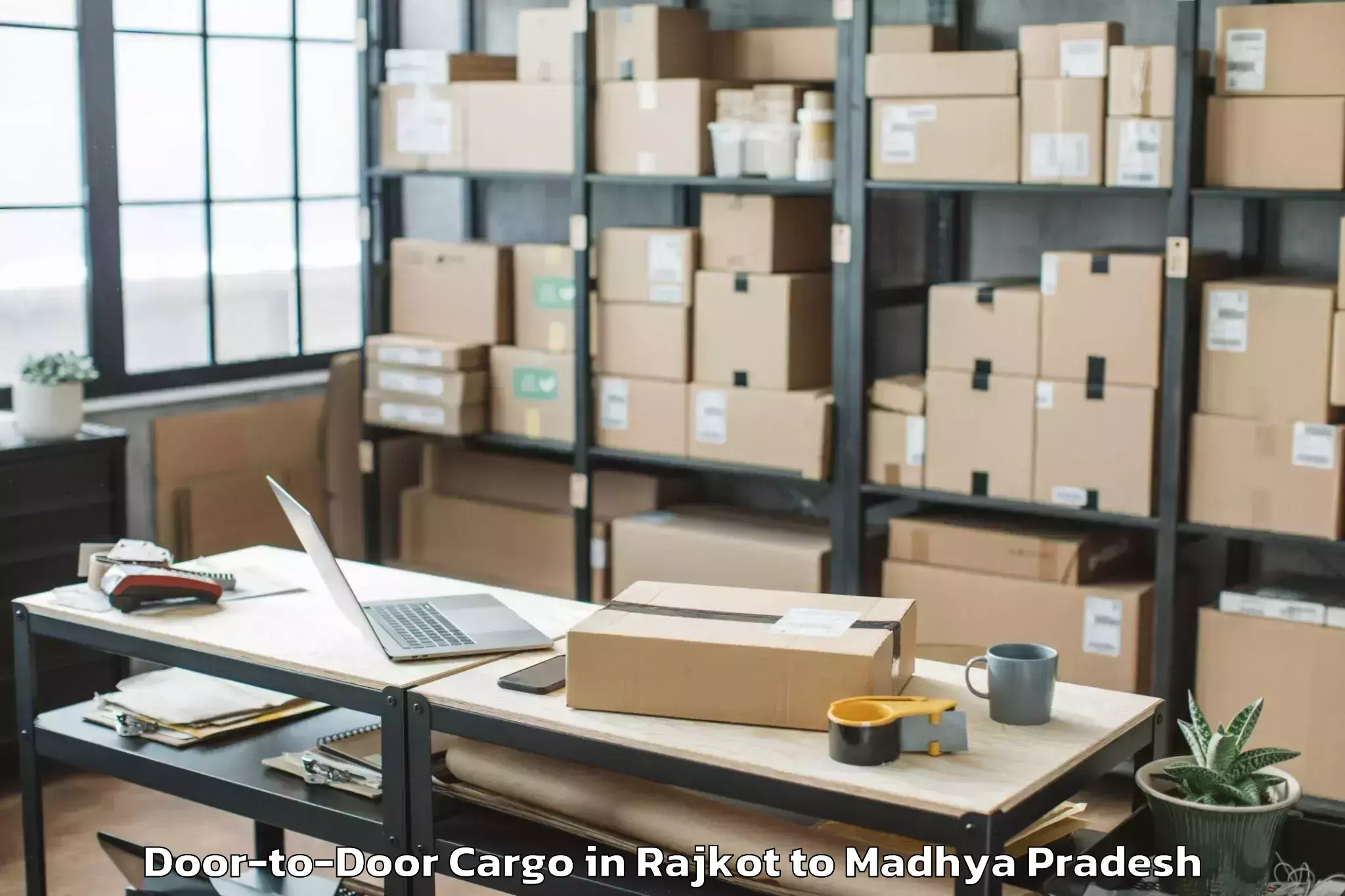 Leading Rajkot to Nasrullahganj Door To Door Cargo Provider